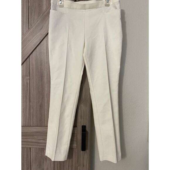 Akris Punto Size 10 ivory mid rise slim leg pant - Picture 1 of 5